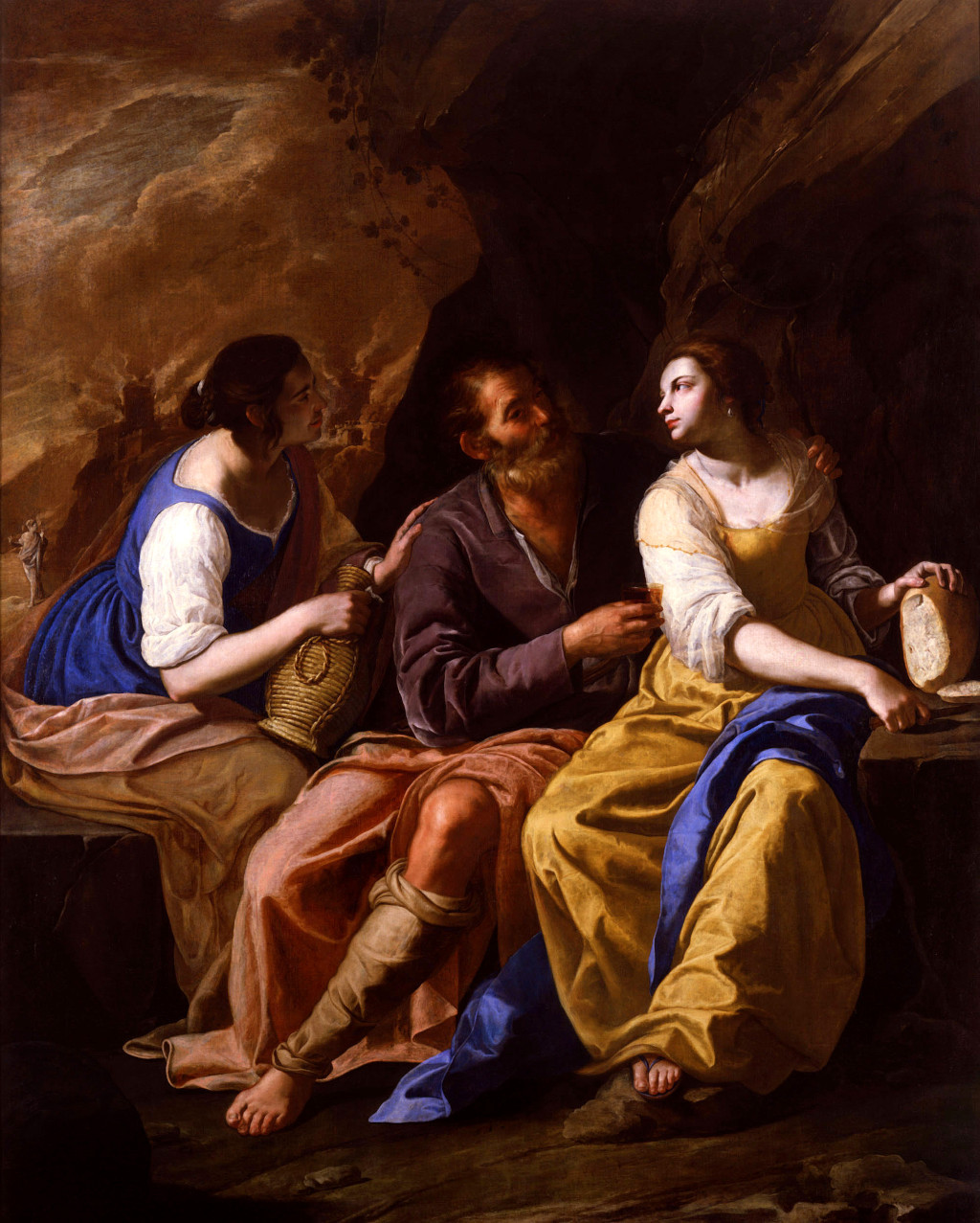 Lot and His Daughters (1635-1638) in Detail Artemisia Gentileschi